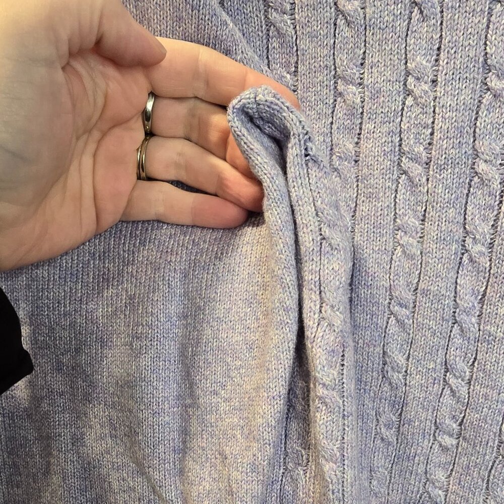 Talbots Purple Knited Sweater Size Large Button Accents - Picture 5 of 10